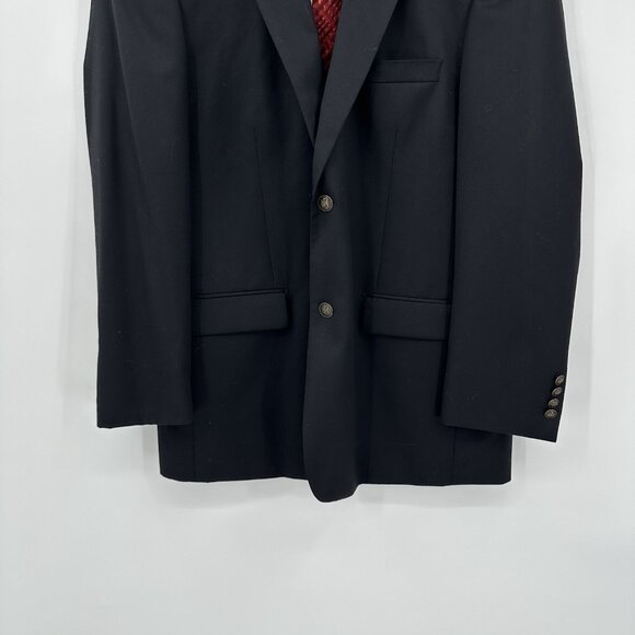PAUL FREDRICK jacket blazer sport coat wool year round two button black 46L - Picture 6 of 7